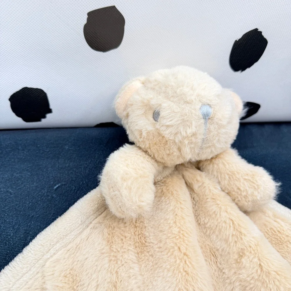 Unbranded Bear Security Blanket Baby Tan Faux Fur Plush Lovey